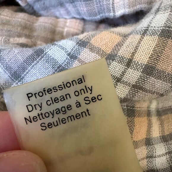 ALICE + OLIVIA Plaid Button Up Shirt Roll-Tab Sleeve Hi-Low 90s - Picture 8 of 10